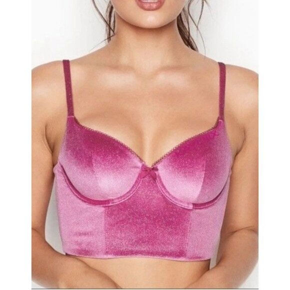 Line Other - Victoria's Secret Body By Victoria Velvet Long Line Bra VS Women Size 38D EUC